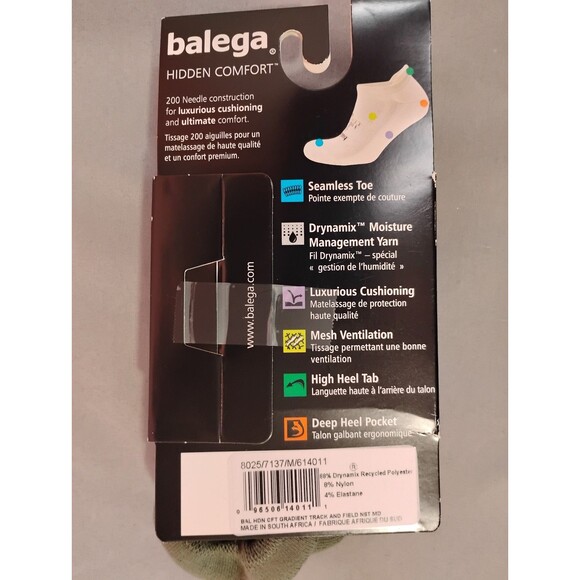 Unisex Balega Hidden Comfort Track and Field No Show Socks Green Medium - Picture 4 of 4